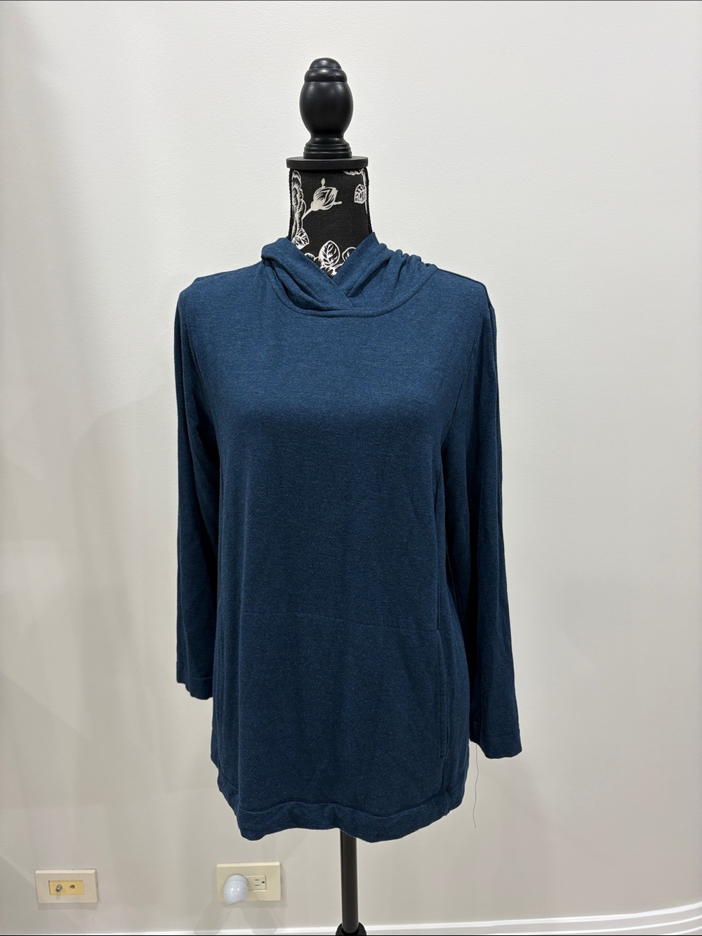 J. Jill Purejill tranquillity fleece blue hoodie size large
